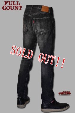 画像3: 「FULLCOUNT」＃1110 BLACK TAPERD JEANS フルカウント ブラックデニム テーパードジーンズ ヴィンテージ加工  [ブラック]