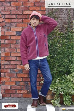 画像13: 「CAL O LINE」 RECYCLE PILE CARDIGAN キャルオーライン リサイクルパイル カーディガン オリジナルボアフリース CL182-067 [プラム]