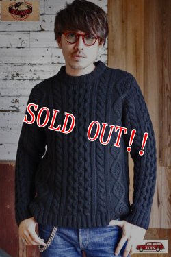 画像7: 「JELADO」 ジェラード ウール ケーブルニットセーター クルーネック JP33825 [ブラック]