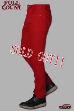 画像2: 「FULLCOUNT」＃1110 STYLE RED COLOR JEANS フルカウント テーパードスリム カツラギ カラージーンズ  [レッド]