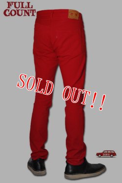 画像3: 「FULLCOUNT」＃1110 STYLE RED COLOR JEANS フルカウント テーパードスリム カツラギ カラージーンズ  [レッド]