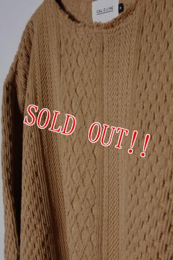 画像3: 「CAL O LINE」 CUT OFF JACQARD L/S Tee キャルオーライン カットオフ ジャガード 長袖Tシャツ CL191-026 [ライトブラウン]