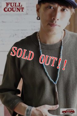 画像13: [JAMS限定]「FULLCOUNT」×「JAMS」 LOOSE HEAVY WAFFLE Tee フルカウント 別注 ルーズシルエット ワッフルTシャツ [カーキ]