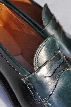 画像4: 「MAKERS」V-TIP LOAFER CORDOVAN メイカーズ Vチップ ローファー コードバン [グリーン]