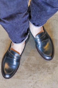 画像14: 「MAKERS」V-TIP LOAFER CORDOVAN メイカーズ Vチップ ローファー コードバン [グリーン]