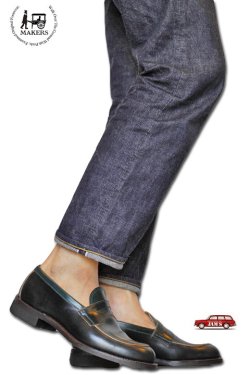 画像12: 「MAKERS」V-TIP LOAFER CORDOVAN メイカーズ Vチップ ローファー コードバン [グリーン]