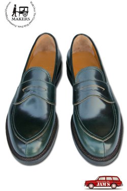 画像2: 「MAKERS」V-TIP LOAFER CORDOVAN メイカーズ Vチップ ローファー コードバン [グリーン]