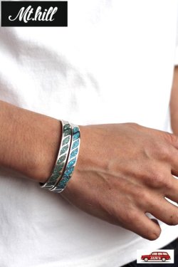 画像8: 「Mt.hill」 マウントヒル チップインレイバングル ミディアム ブルー（スリーピングビューティーターコイズ） [mh15bl06]