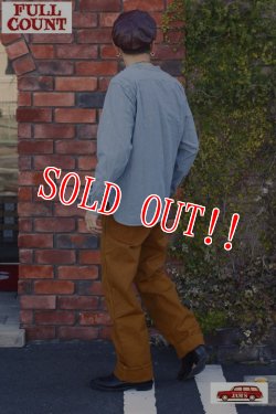 画像9: 「FULLCOUNT」ROUND COLLAR PULLOVER CHAMBRAY SHIRT フルカウント ラウンドカラー プルオーバーシャツ  [インディゴブルー]