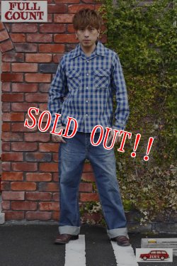 画像9: 「FULLCOUNT」INDIGO PALAKA CHECK OPEN COLLAR SHIRT フルカウント インディゴ パラカチェック オープンカラーシャツ  [インディゴ × ナチュラル]