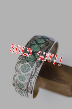 画像5: 「Mt.hill」Chip Inlayed Cuff マウントヒル チップインレイド カフバングル（キャリコレイクターコイズ） [20BL01]