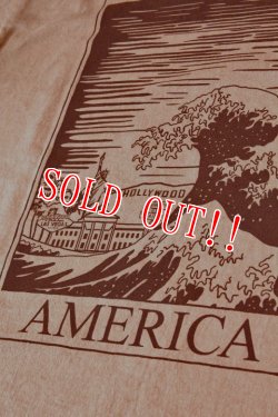 画像6: 「CAL O LINE」AMERICA WAVE T-SHIRTS キャルオーライン アメリカウェーブ 半袖Tシャツ  CL201-081 [ラセット]