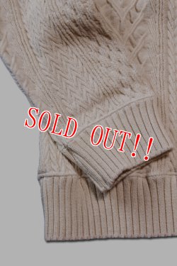 画像3: 「CAL O LINE」CABLE CREW-NECK  キャルオーライン ジャガード コットン ケーブルニット クルーネック  CL202-025 [ナチュラル]