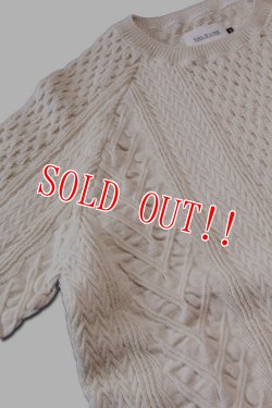 画像2: 「CAL O LINE」CABLE CREW-NECK  キャルオーライン ジャガード コットン ケーブルニット クルーネック  CL202-025 [ナチュラル]