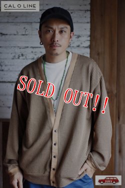 画像8: 「CAL O LINE」HOUNDS TOOTH HAORI CARDIGAN キャルオーライン ハウンド トゥス 羽織り カーディガン CL202-044 [ベージュ]