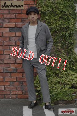 画像3: 「Jackman」 Stretch Trousers ジャックマン ストレッチトラウザーズ ヘリンボーン柄 JM4066 [グレー]