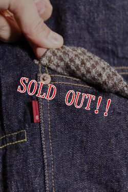 画像4: 「FULLCOUNT」Houndstooth Blanket Lined Type 1 Jacket フルカウント ブランケット付き デニムジャケット ファースト [インディゴ]