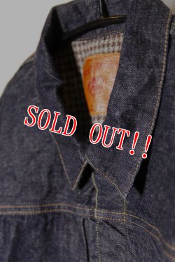 画像2: 「FULLCOUNT」Houndstooth Blanket Lined Type 1 Jacket フルカウント ブランケット付き デニムジャケット ファースト [インディゴ]