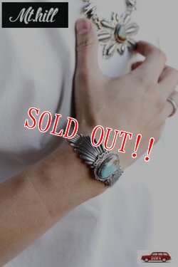 画像9: 「Mt.hill」Sunburst Cuff Wide with TQ マウントヒル サンバーストバングル ワイド ロイストンターコイズ [20200109]