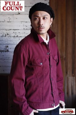画像12: 「FULLCOUNT」Drill Type 3rd Jacket フルカウント カツラギ素材 サードタイプ カラージャケット  [マルーン]