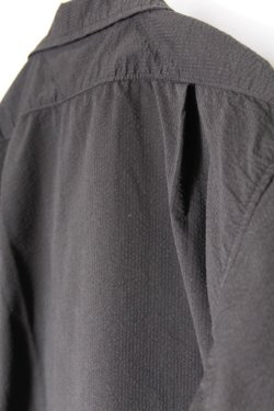 画像8: [SALE 40%off]「MOSSIR」 Petreri Open Collar Shirt モシール ペトレリ クールマックス素材 シアサッカー 長袖シャツ MOST004 [ブラック]