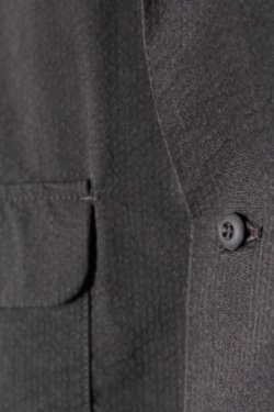 画像3: [SALE 40%off]「MOSSIR」 Petreri Open Collar Shirt モシール ペトレリ クールマックス素材 シアサッカー 長袖シャツ MOST004 [ブラック]