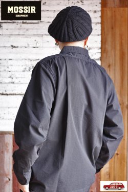 画像11: [SALE 40%off]「MOSSIR」 Petreri Open Collar Shirt モシール ペトレリ クールマックス素材 シアサッカー 長袖シャツ MOST004 [ブラック]