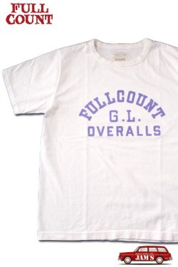 画像1: 「FULLCOUNT」GOOD LUCK OVERALLS T-Shirt フルカウント グッドラックオーバーオールズ プリント半袖Tシャツ  [ホワイト]
