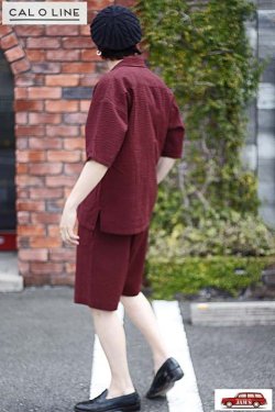 画像12: 「CAL O LINE」CATALINA S/S JACKET キャルオーライン カタリナ 半袖ジャケット リップル生地 CL211-048 [アーモンド]