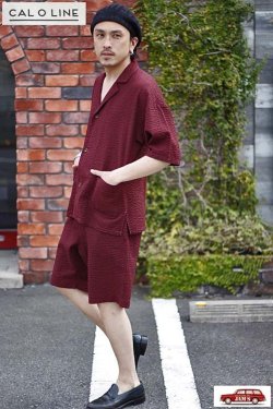 画像11: 「CAL O LINE」CATALINA S/S JACKET キャルオーライン カタリナ 半袖ジャケット リップル生地 CL211-048 [アーモンド]