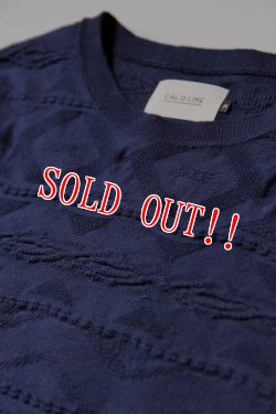 画像2: 「CAL O LINE」NATIVE JACQUARD S/S CREW TOPS キャルオーライン ネイティブ ジャガード 半袖トップス  CL211-031S [ネイビー]