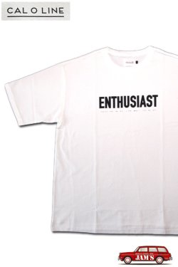 画像1: 「CAL O LINE」ENTHUSIAST S/S Tee キャルオーライン エンスージアスト（熱狂的）プリント 半袖Tシャツ  CL211-076 [ホワイト]