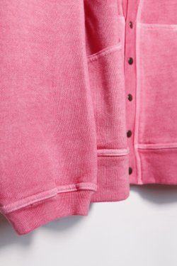 画像4: [再入荷!!]「CAL O LINE」SWEAT CARDIGAN キャルオーライン スウェットカーディガン 硫化染 CL212-016 [コーラル]