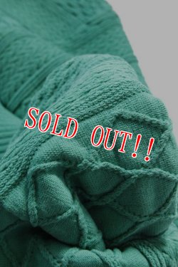 画像5: 「CAL O LINE」CABLE CREW-NECK  キャルオーライン ジャガード コットン ケーブルニット クルーネック  CL212-029 [グリーン]