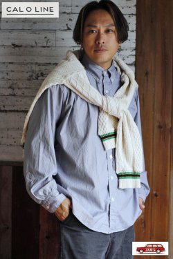 画像15: 「CAL O LINE」CLASSIC B.D. SHIRT キャルオーライン クラシックボタンダウンシャツ CL211-021 [ピンストライプ/ブラック]