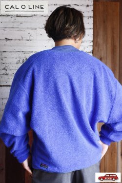 画像10: 「CAL O LINE」SIMPLE PULLOVER キャルオーライン シンプルプルオーバー Vネック フリース CL212-033 [コバルト]