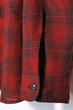 画像5: [限定生産・デッドストック生地]「FULLCOUNT」Onbre Check Wool CPO Shirt フルカウント オンブレチェック ウール シャツ  [ブラック/レッド]