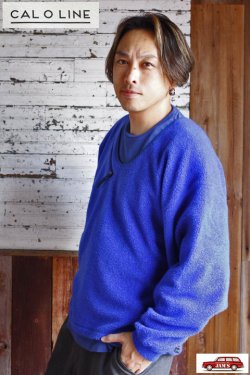画像9: 「CAL O LINE」SIMPLE PULLOVER キャルオーライン シンプルプルオーバー Vネック フリース CL212-033 [コバルト]