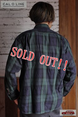 画像12: 「CAL O LINE」PLAID WORK SHIRT キャルオーライン プラッド ワークシャツ ヘヴィーフランネル CL212-041 [グリーン]