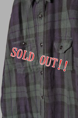 画像3: 「CAL O LINE」PLAID WORK SHIRT キャルオーライン プラッド ワークシャツ ヘヴィーフランネル CL212-041 [グリーン]