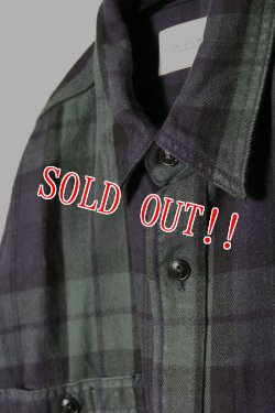 画像2: 「CAL O LINE」PLAID WORK SHIRT キャルオーライン プラッド ワークシャツ ヘヴィーフランネル CL212-041 [グリーン]