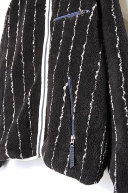 画像4: 「CAL O LINE」 REVERSIBLE PILE CARDIGAN キャルオーライン リバーシブル パイルカーディガン CL212-066 [ブラック（サンダー柄）]