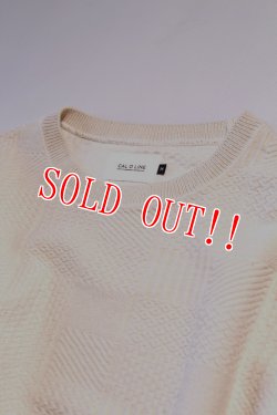 画像3: 「CAL O LINE」PANEL CABLE CREW-NECK SWEAT キャルオーライン パネル ケーブル ジャガード クルートップス CL212-030 [ナチュラル]