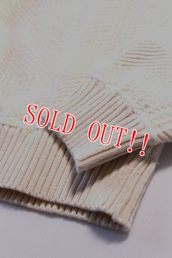 画像4: 「CAL O LINE」PANEL CABLE CREW-NECK SWEAT キャルオーライン パネル ケーブル ジャガード クルートップス CL212-030 [ナチュラル]