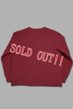 画像5: 「CAL O LINE」PANEL CABLE CREW-NECK SWEAT キャルオーライン パネル ケーブル ジャガード クルートップス CL212-030 [レッド]
