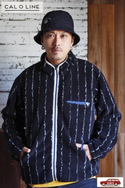 画像13: 「CAL O LINE」 REVERSIBLE PILE CARDIGAN キャルオーライン リバーシブル パイルカーディガン CL212-066 [ブラック（サンダー柄）]