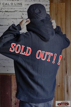 画像9: 「CAL O LINE」INTEGRATE HOODY JACQUARD SWEAT キャルオーライン インテグレイト フーディー ジャガード・スウェットコンビ CL212-027 [ブラック]