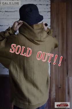 画像9: 「CAL O LINE」INTEGRATE HOODY JACQUARD SWEAT キャルオーライン インテグレイト フーディー ジャガード・スウェットコンビ CL212-027 [ブロンズ]