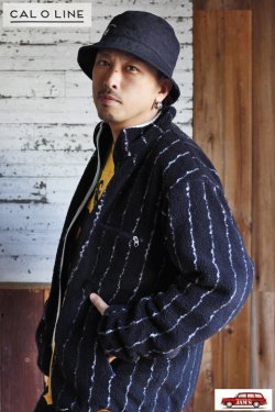 画像11: 「CAL O LINE」 REVERSIBLE PILE CARDIGAN キャルオーライン リバーシブル パイルカーディガン CL212-066 [ブラック（サンダー柄）]