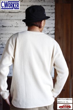 画像8: [SALE 30%off]「C-WORKS」CLIFFORD WAFFLE LONG SLEEVE シーワークス クリフォード ワッフル ロンTee CWCU001 [ホワイト]